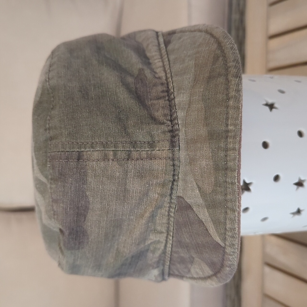 Y2K AEO REVERSIBLE Military Cadet Hat - Camo/Tan - Two Hats In One! - Picture 4 of 12